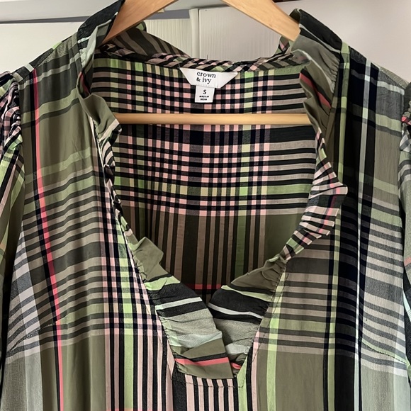 Crown and ivy green plaid dress - Picture 2 of 5